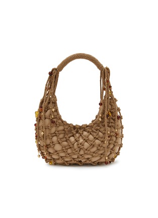 首图 - 点击放大 - ROSANTICA - Nod Crystal Embellished Satin Hobo Bag