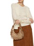 模特儿示范图 - 点击放大 - ROSANTICA - Nod Crystal Embellished Satin Hobo Bag