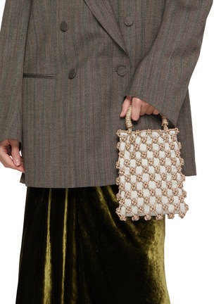 模特儿示范图 - 点击放大 - ROSANTICA - Nodi Lilia Strass Net Tote