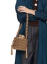 模特儿示范图 - 点击放大 - ROSANTICA - Large Legame Strass Net Bucket Bag