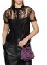 模特儿示范图 - 点击放大 - ROSANTICA - Selene Capri Crystal Embellished Strass Net Clutch
