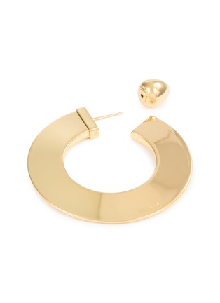 细节 - 点击放大 - ALAÏA - Aluminium Brass Blade Hoop Earrings