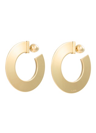首图 - 点击放大 - ALAÏA - Aluminium Brass Blade Hoop Earrings
