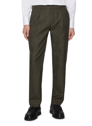 首图 - 点击放大 - BARENA - Pleated Chequered Wool Pants