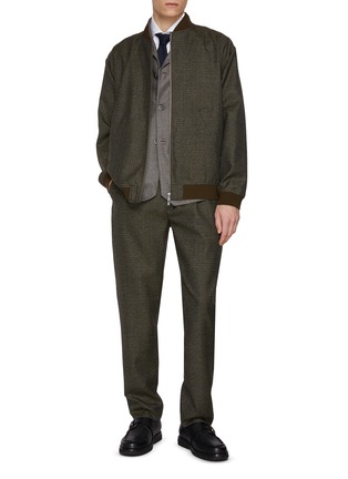 模特儿示范图 - 点击放大 - BARENA - Pleated Chequered Wool Pants