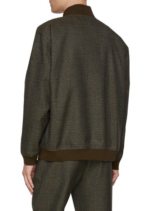 背面 - 点击放大 - BARENA - Varsity Chequered Zip Up Wool Jacket