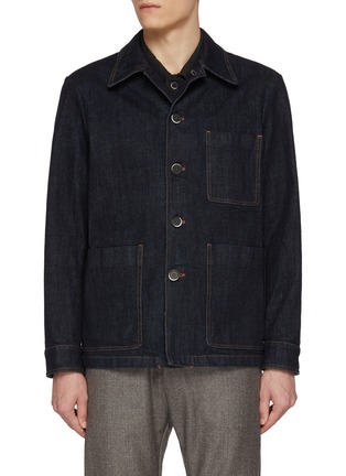 首图 - 点击放大 - BARENA - Dark Wash Denim Overshirt Jacket