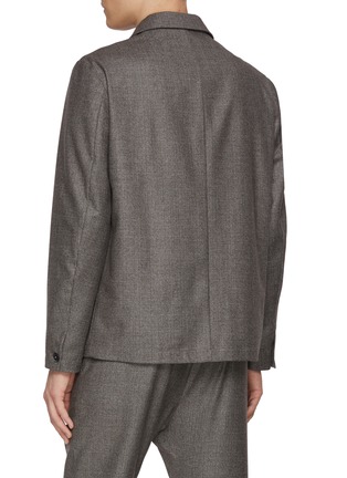 背面 - 点击放大 - BARENA - Pinpoint Flannel Wool Overshirt