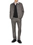 模特儿示范图 - 点击放大 - BARENA - Pinpoint Flannel Wool Overshirt