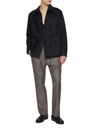 模特儿示范图 - 点击放大 - BARENA - Seeksucker Herringbone Shirt