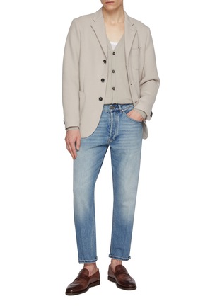模特儿示范图 - 点击放大 - BARENA - Patch Pocket Single Breasted Jersey Blazer