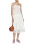 模特儿示范图 - 点击放大 - ATELIER EDITION - Shirred Lace Midi Skirt