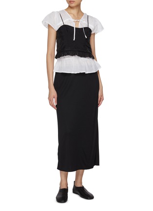 模特儿示范图 - 点击放大 - ATELIER EDITION - Reversible Sheer Bustier Top