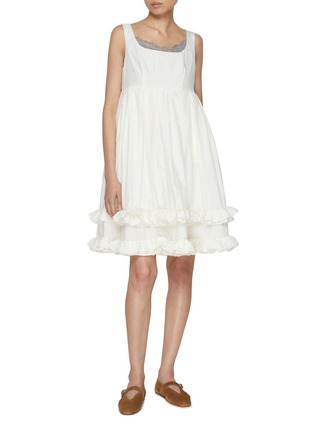 模特儿示范图 - 点击放大 - ATELIER EDITION - Ruffled Cotton Dress