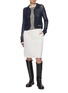 模特儿示范图 - 点击放大 - ATELIER EDITION - 3D Flower Open Knit Cardigan