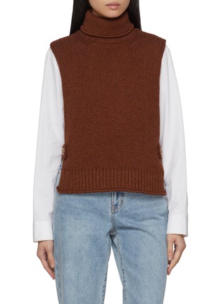首图 - 点击放大 - BARRIE - Sleeveless Turtleneck Cashmere Knit Top