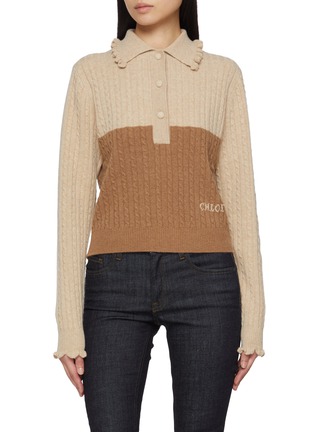 首图 - 点击放大 - CHLOÉ - Collared Wool Cashmere Cable Knit Sweater