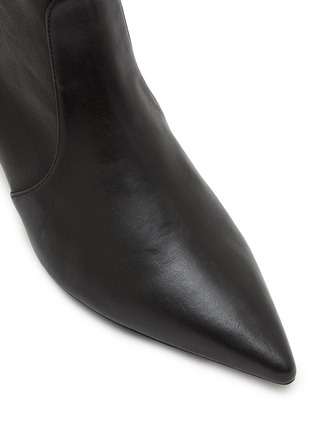 细节 - 点击放大 - STUART WEITZMAN - VINNIE 皮革拼接及踝中跟靴