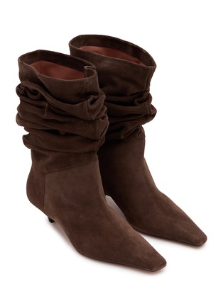 细节 - 点击放大 - AMINA MUADDI - 25 JAMIE 褶皱低跟靴