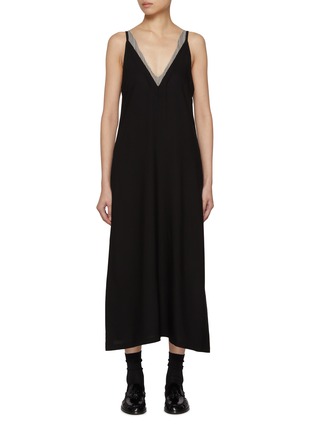 首图 - 点击放大 - BARENA - Striped Trim Midi Dress