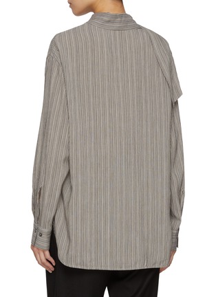 背面 - 点击放大 - BARENA - Striped Pussy Bow Blouse