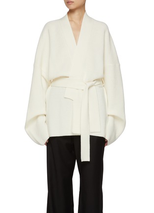 首图 - 点击放大 - BARENA - Open Front Tie Waist Wool Cardigan