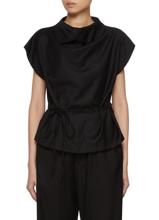 首图 - 点击放大 - BARENA - Mock Neck Cap Sleeve Top