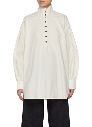 首图 - 点击放大 - BARENA - Batwing Sleeve Cotton Shirt