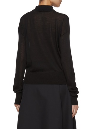 背面 - 点击放大 - BARENA - Fitted Knit Wool Silk Polo Shirt