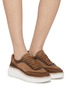 模特儿示范图 - 点击放大 - CHLOÉ - Nama Leather Women's Platform Sneakers