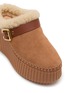 细节 - 点击放大 - CHLOÉ - Nama Suede Shearling Wedge Mules