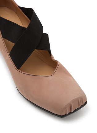 细节 - 点击放大 - UMA WANG - 45 Crisscross Elastic Band Leather Ballerina Pumps