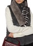 模特儿示范图 - 点击放大 - CHEVITE - Mink Chinchilla Fur Muffler Scarf