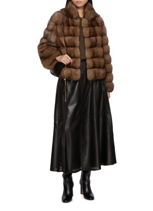 模特儿示范图 - 点击放大 - CHEVITE - Stand Collar Sable Fur Jacket