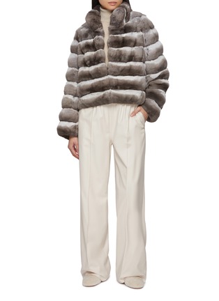 模特儿示范图 - 点击放大 - CHEVITE - Stand Collar Chinchilla Fur Jacket