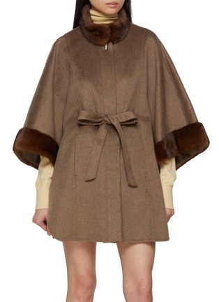首图 - 点击放大 - CHEVITE - Mink Fur Trim Cashmere Cape