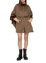 模特儿示范图 - 点击放大 - CHEVITE - Mink Fur Trim Cashmere Cape