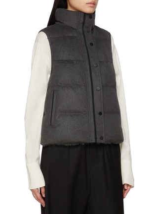 细节 - 点击放大 - CHEVITE - Reversible High Neck Mink Rex Fur Cashere Vest