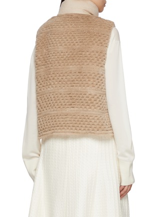 背面 - 点击放大 - CHEVITE - Reversible High Neck Mink Rex Fur Cashere Vest
