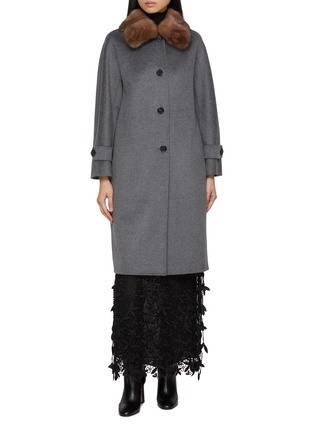 首图 - 点击放大 - CHEVITE - Sable Fur Collar Cashmere Coat