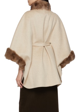 背面 - 点击放大 - CHEVITE - Sable Fur Trim Cashmere Cape