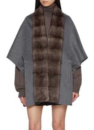 首图 - 点击放大 - CHEVITE - Mink Fur Trim Cashmere Cape