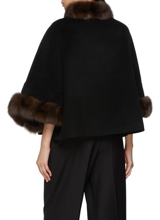 背面 - 点击放大 - CHEVITE - Sable Fur Trim Cashmere Cape