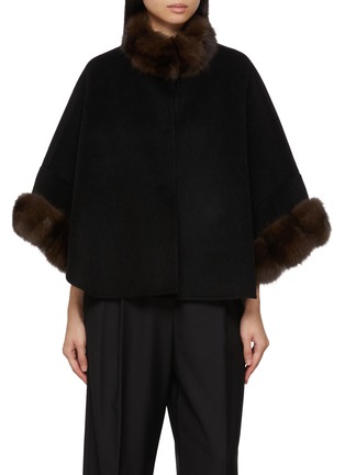 首图 - 点击放大 - CHEVITE - Sable Fur Trim Cashmere Cape