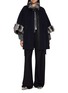 模特儿示范图 - 点击放大 - CHEVITE - Chinchilla Fur Trim Cashmere Cape