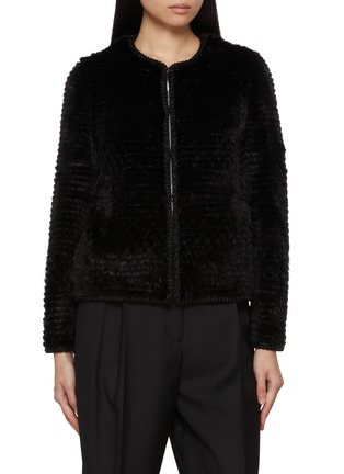 首图 - 点击放大 - CHEVITE - Tweed Layer Mink Sable Fur Cashmere Jacket
