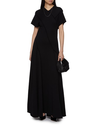 模特儿示范图 - 点击放大 - GIA STUDIOS - Windsor Asymmetric Hem Cotton Wool Dress