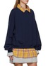 细节 - 点击放大 - WE11DONE - Detachable Scarf Layered Cotton Sweatshirt