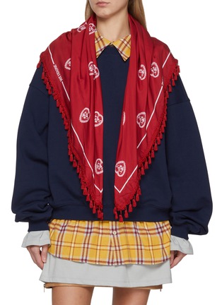 首图 - 点击放大 - WE11DONE - Detachable Scarf Layered Cotton Sweatshirt