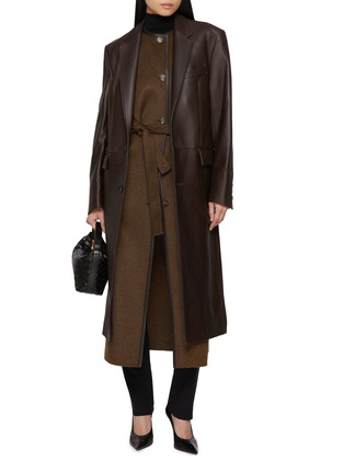 模特儿示范图 - 点击放大 - YVES SALOMON - Long Wool Cashmere Gilet